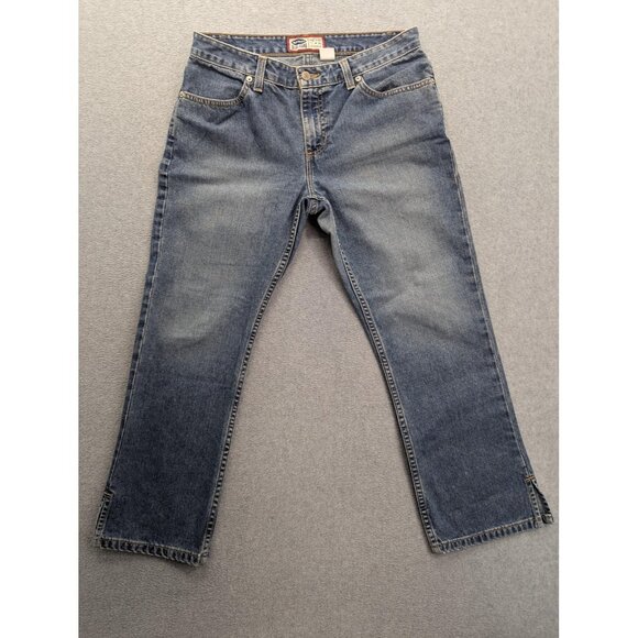 Vintage Old Navy Jeans Womens 8 Medium Wash Denim Low Rise Capri Y2K Zip Fly 00s - Picture 1 of 14
